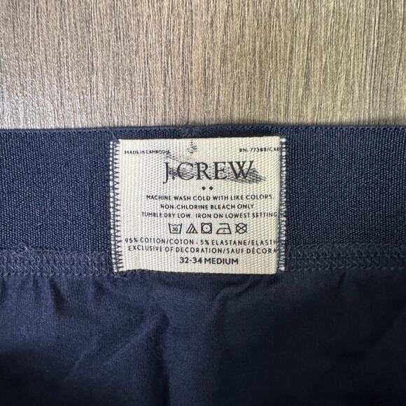 J.Crew Knit Boxer Briefs Mens M Dark Navy Pull-On Stretch Elastic Waistband Logo - Picture 4 of 7
